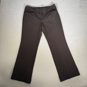 New York & Company Brown Stretch Dress Pants Womens 8 Petite Straight Leg Office